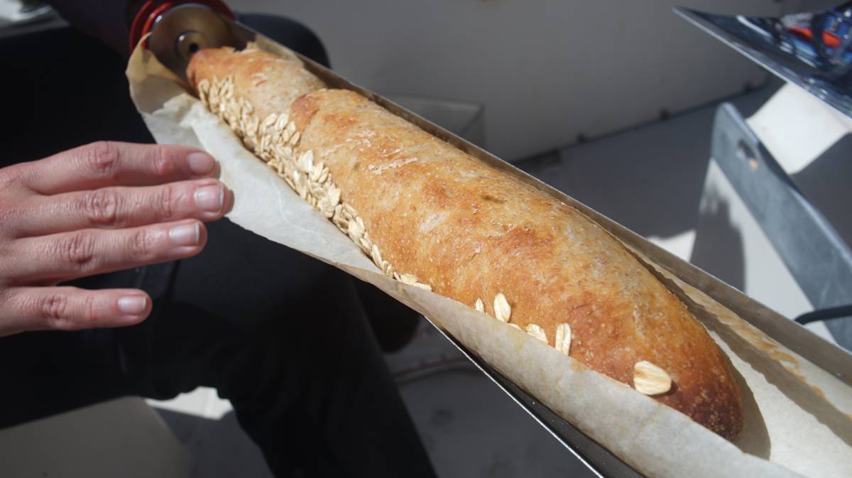 a solar-cooked baguette