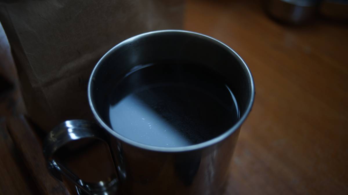 a fresh cup of solar-cooked coffee