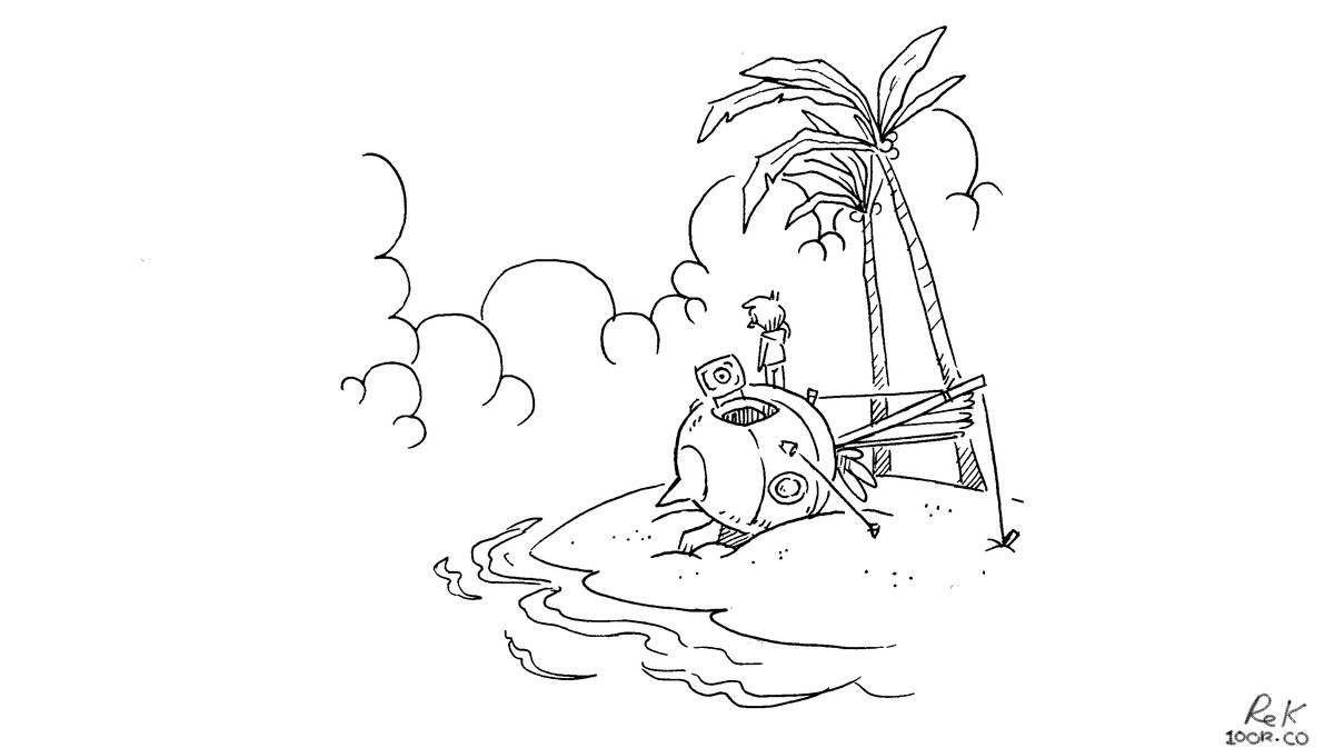 turnip sailboat at rest an illustration of a sailboat shaped like a turnip, beached, with its owner relaxing, staring at the distance