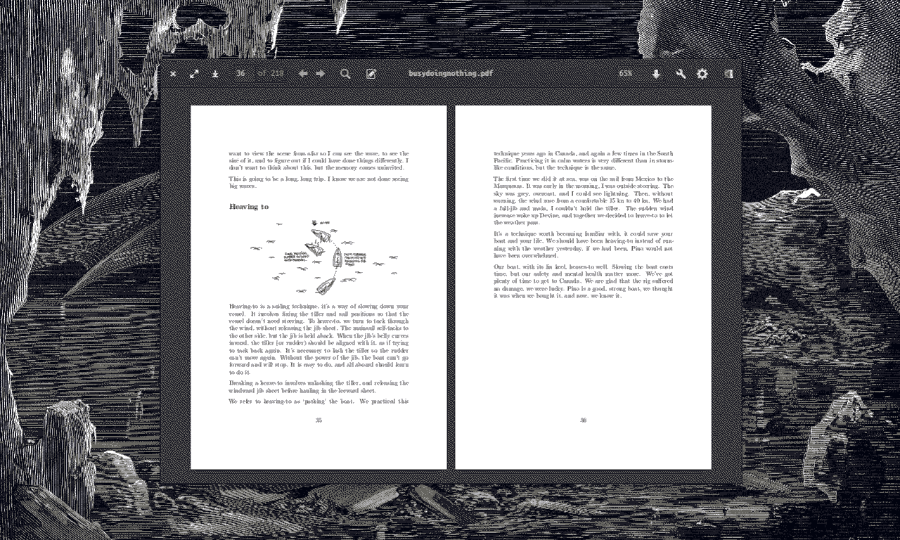 pdf version of Busy Doing Nothing A screenshot of the desktop PDF version of Busy Doing Nothing