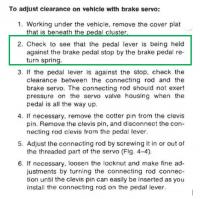 master cylinder servo adjustment