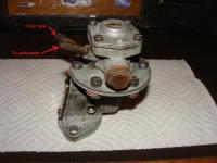 Pierburg square top fuel pump after rebuild with identifications