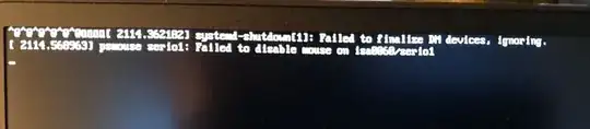 shutdown text displayed