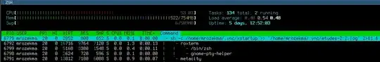 Screenshot of htop