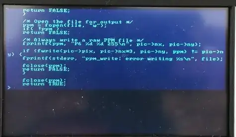 Example of text output