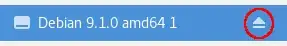 Screenshot of the Nautilus manager after inserting flash drive with marked eject button