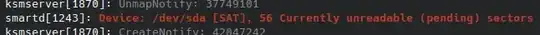 Log screenshot