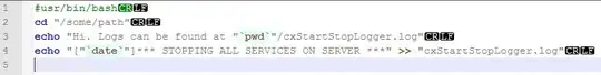 Screenshot of Notepad++:Editing a UNIX script on Windows