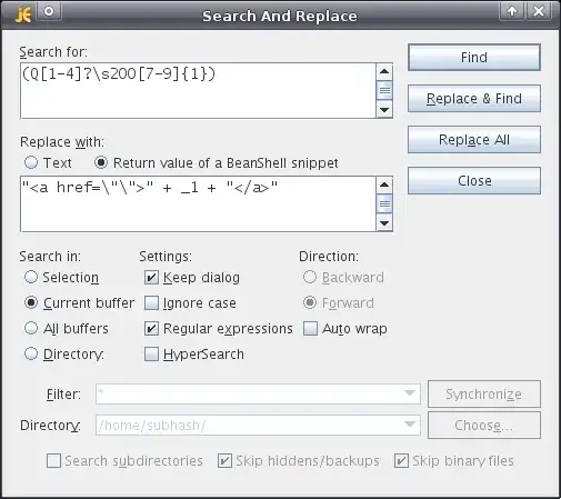 jEdit search