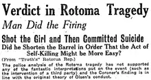 Ink screenshot of headline from digital copy of "NZ Truth" newspaper