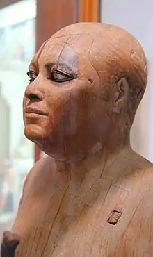 Wooden statue of the scribe Kaaper; c. 2450 BC; wood, copper and rock crystal; height: 1.1 m; from Saqqara; Egyptian Museum (Cairo)