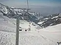 View from the cabin on the Shymbulak resort ski track