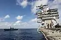 JS Hyūga and USS&nbsp;Ronald Reagan on 23 November 2015.