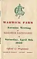 Front cover 1949 AJC Chipping Norton Stakes racebook