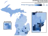 Support for Democratic Party candidates by district