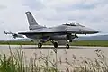F-16C Fighting Falcon of the 457th Fighter Squadron at the base in 2019.