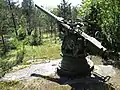 Imperial Russian Canet 75&nbsp;mm/50 1892 naval gun on Obukhov carriage in Kuivasaari.