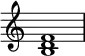 { \omit Score.TimeSignature \relative c' { <b d f>1 } }