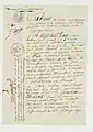 Marriage certificate of Joachim Murat and Caroline Bonaparte, now in the Archives nationales.
