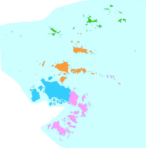 Shengsi County is in green here on the map.