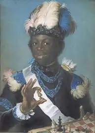 Image 10Gustaf Lundberg, 1775, Portrait of Gustav Badin, pastel, 74 x 57&nbsp;cm, Nationalmuseum, Sweden (from Chess in the arts)