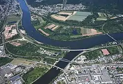 Confluence of the rivers Saar and Moselle