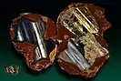Two double thundereggs from Richardson Ranch (was known as Priday Ranch), Madras, Oregon