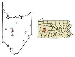 Location of West Kittanning in Armstrong County, Pennsylvania.
