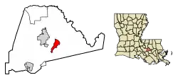 Location of Sorrento in Ascension Parish, Louisiana.