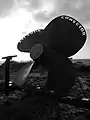 A memorial unveiled in 2007 to the SS Atlantic Conveyor at Cape Pembroke in the Falkland Islands