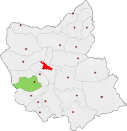 Location of Azarshahr County in&nbsp;East&nbsp;Azerbaijan&nbsp;province
