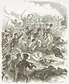 An American ambush was discovered at the start of the battle.  However, Mexican lines soon collapsed.