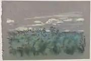 Blue Thicket, pastel on gray paper (18.6 x 27.8&nbsp;cm)