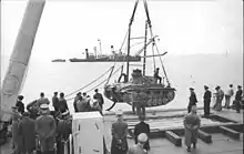 A Tauchpanzer III undergoing testing at sea.