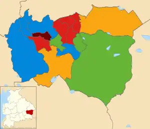 2021&nbsp;&nbsp;Labour Party (UK): 5 &nbsp;&nbsp;Conservative Party (UK): 4 &nbsp;&nbsp;Green Party of England and Wales: 3 &nbsp;&nbsp;Liberal Democrats (UK): 2 &nbsp;&nbsp;Burnley and Padiham Independent Party: 1