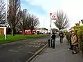 A bus stop scene in 2009