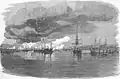 End of the action, showing the explosion of the junks