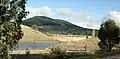 Carcoar Dam, with estimated capacity of 2,000 megalitres (71×10^6&nbsp;cu&nbsp;ft), in 2010.