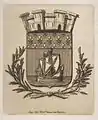 1854 depiction with the mural crown and the chief but without the motto