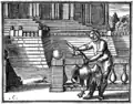 Illustration of the book Le Cygne et le Cuisinier of Jean de La Fontaine, by François Chauveau, 1668
