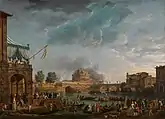 A Sporting Contest on the Tiber (1750), National Gallery, London