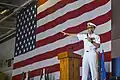 At the change of command ceremony in 2018