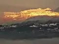 Sunset on the snowy Parmelan, seen from Héry-sur-Alby.