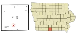 Location of Davis City, Iowa