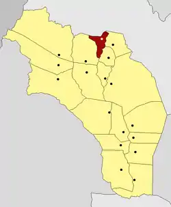 Map Showing the location of San Blas de los Sauces Districts