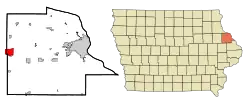 Location in Dubuque County and Iowa