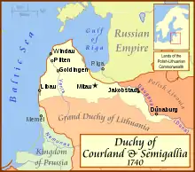 Image 3Duchy of Courland and Semigallia in 1740 (from History of Latvia)