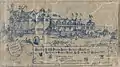 Souvenir printed on silk marking the official opening on 17 August 1905 in Dunoon, Scotland, of the Dunoon Public Pavilion; architectural rendering and souvenir artwork by the Pavilion's designer William Fraser, ARIBA. Private Collection.
