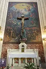 "Our Lady of the Crucifixion" combined scupture and paintng by Albert Chanot (1881-1963)