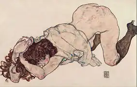 Kneeling Girl, Resting on Both Elbows 1917 Leopold Museum